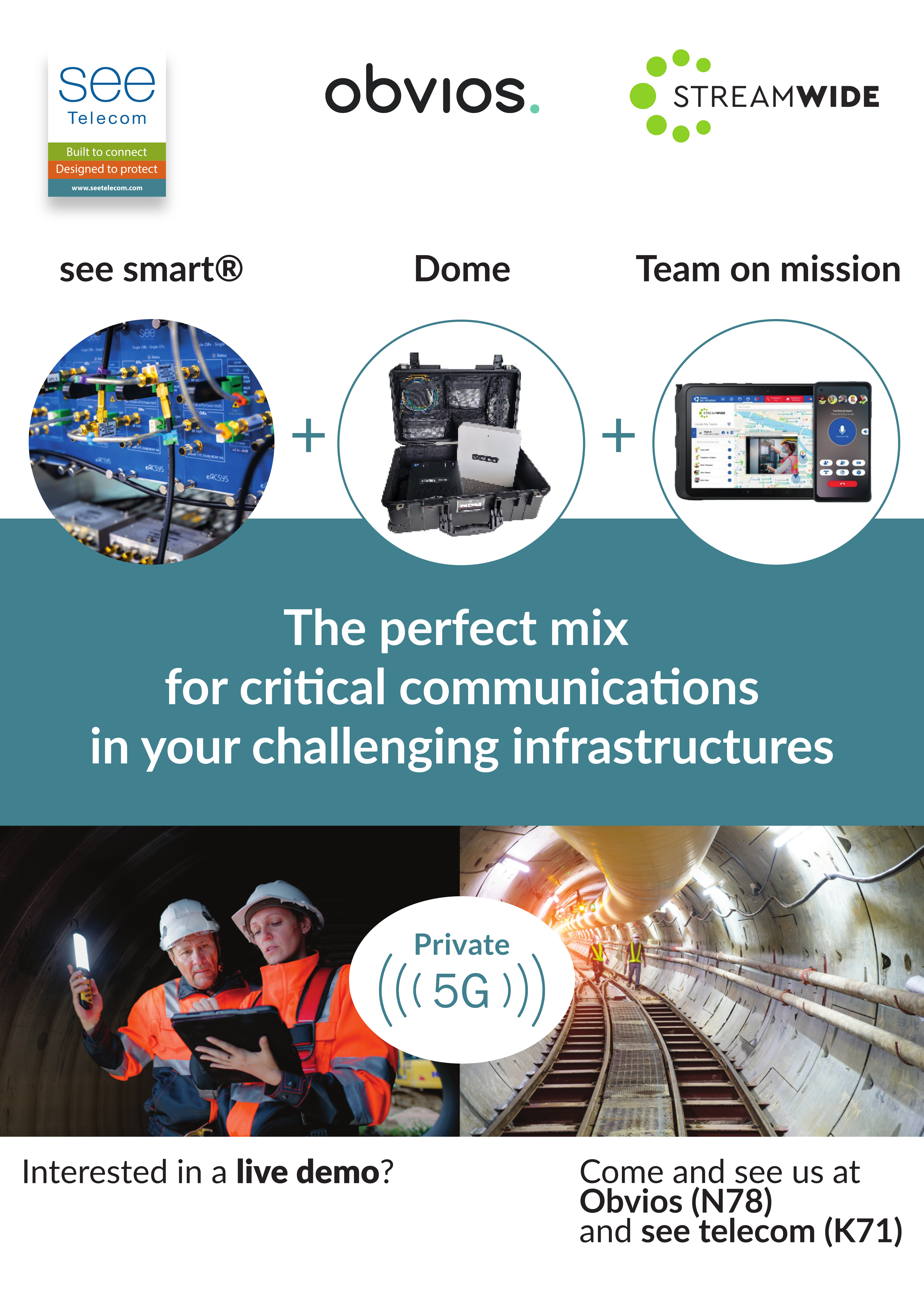 SEE Telecom, Obvios and Streamwide unveil their strategic collaboration at CCW 2025 to revolutionize mission-critical communications with private 5G